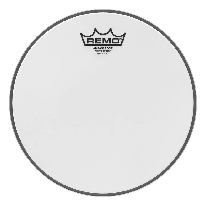 3700054 10 in. Dia. Ambassador White Suede Batter Drum Head