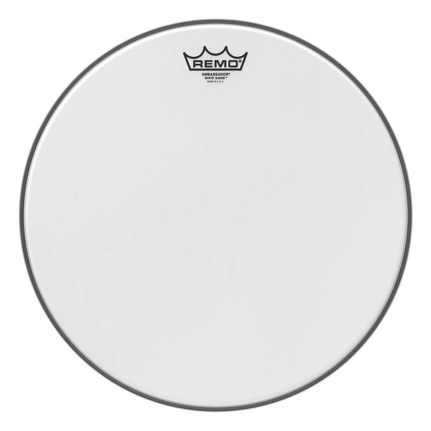 3700066 15 in. Dia. Ambassador White Suede Batter Drum Head