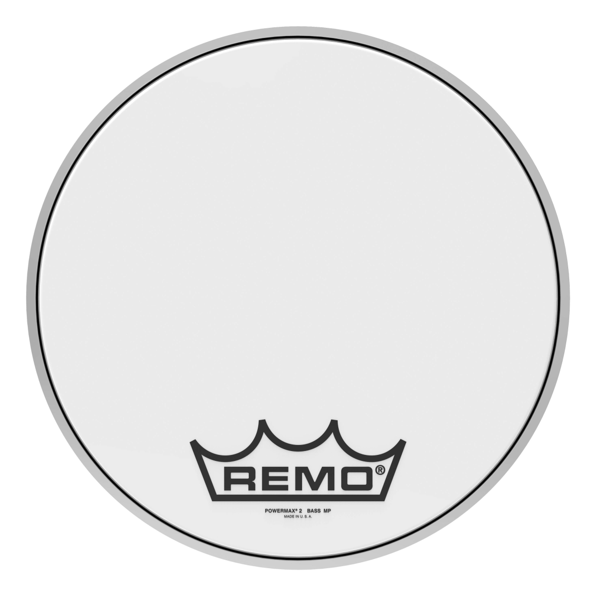 3701124 14 in. Dia. Powermax 2 Ultra White Crimplock Bass Drumhead