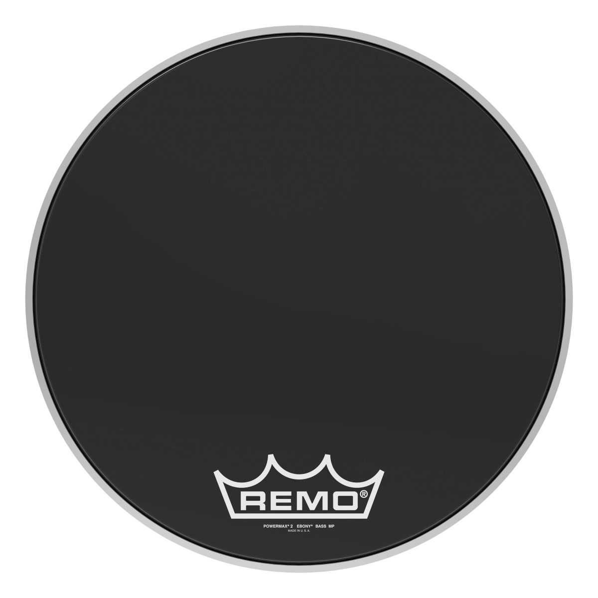 3701136 18 in. Dia. Powermax 2 Ebony Bass Drumhead