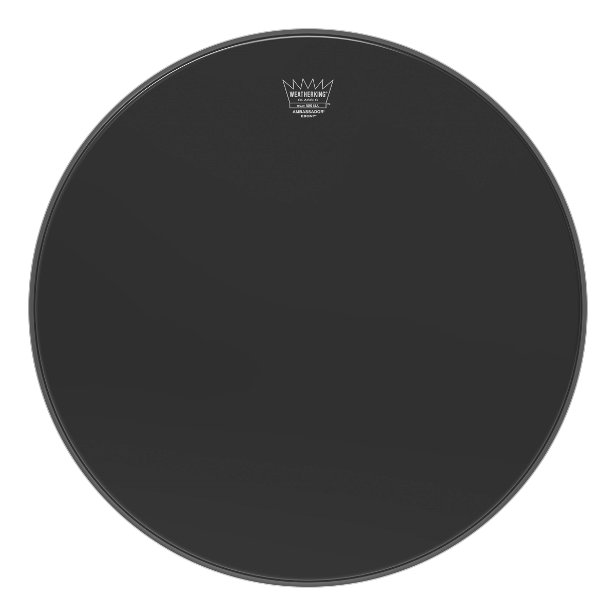 3700443 20 in. Dia. Bass Classic Ambassador Ebony Drumhead