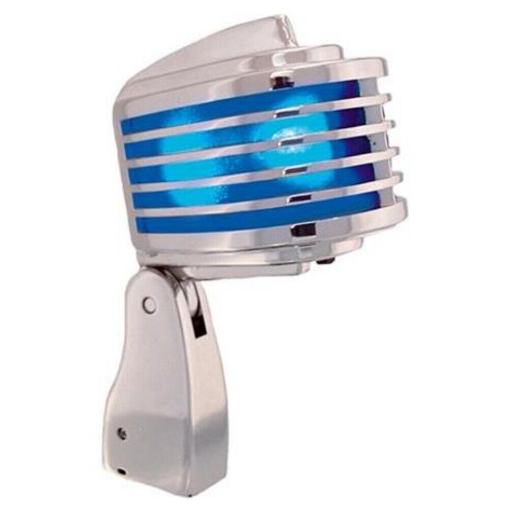 364930 The Fin Retro-Styled Dynamic Cardioid Microphone, Chrome Body & Blue LED -  Heil Sound
