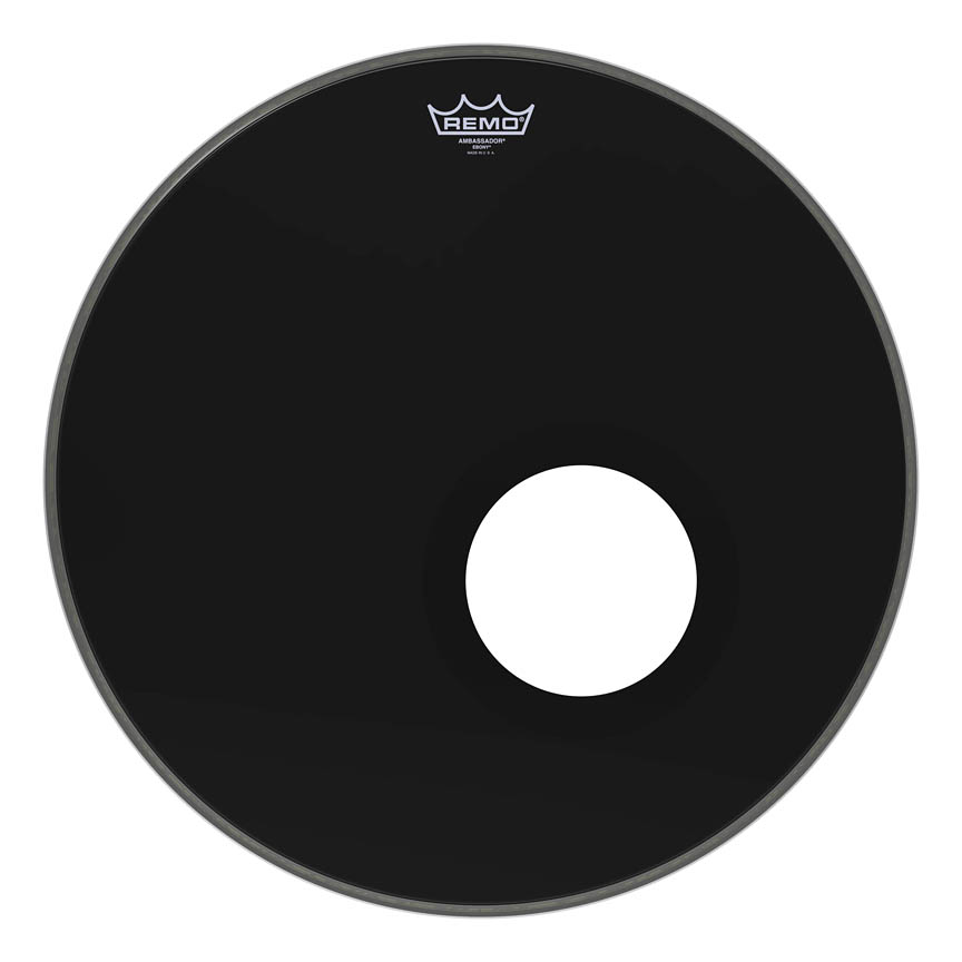 3700580 20 in. Dia. Bass Ambassador Ebony with 5 in. Black Dynamo Installed