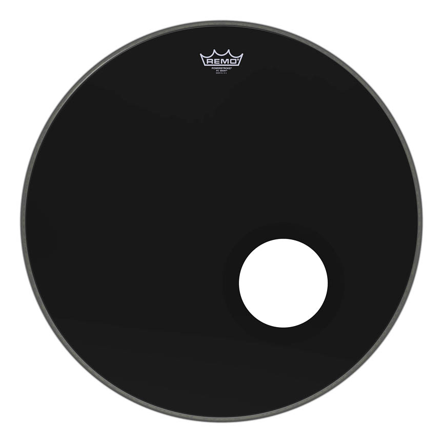 3701269 24 in. Dia. Bass Powerstroke 3 Ebony with 5 in. Black Dynamo Installed
