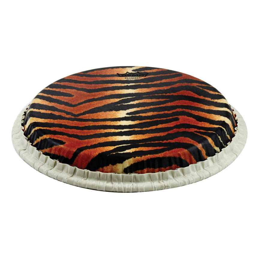 3700986 11 in. Conga Drumhead with Tucked Skyndeep Tiger Stripe Graphic
