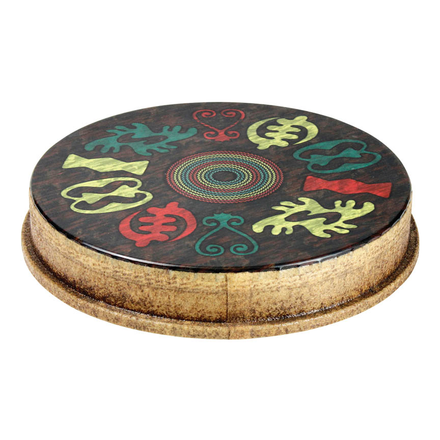 3700769 12 in. Dia. 2.5 Collar Drumhead with M2 Type Skyndeep Adinkra Graphic