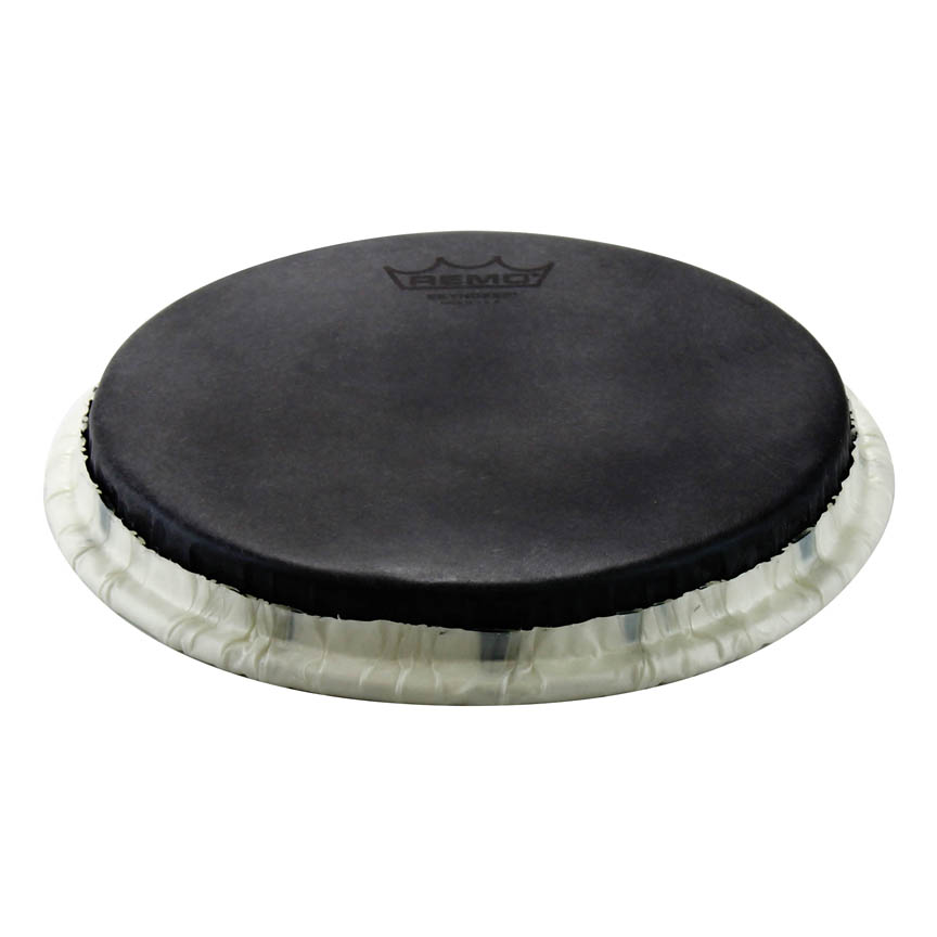 8.5 in. Bongo Drumhead with Tucked Skyndeep Black Calfskin Graphic