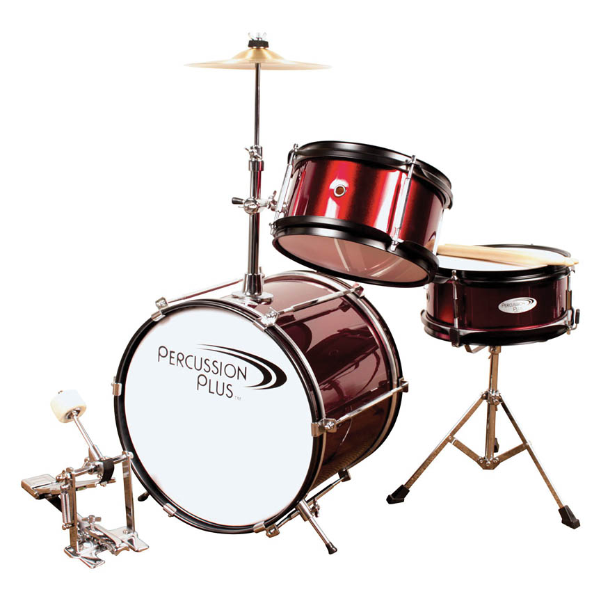 775752 Junior Drum Set, Wine Red - 3 Piece -  Percussion Plus Drums