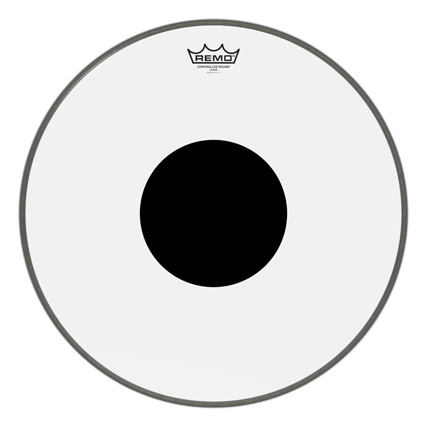 3700495 Controlled Sound Series Clear & Black Dot Drum Head - Bass