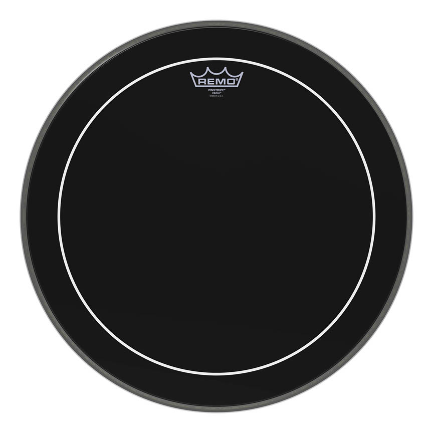 3700600 18 in. Dia. Bass, Pinstripe & Ebony Drum Head