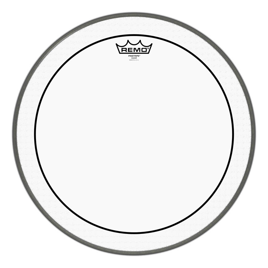 3701198 16 in. Dia. Bass & Pinstripe Drum Head, Clear