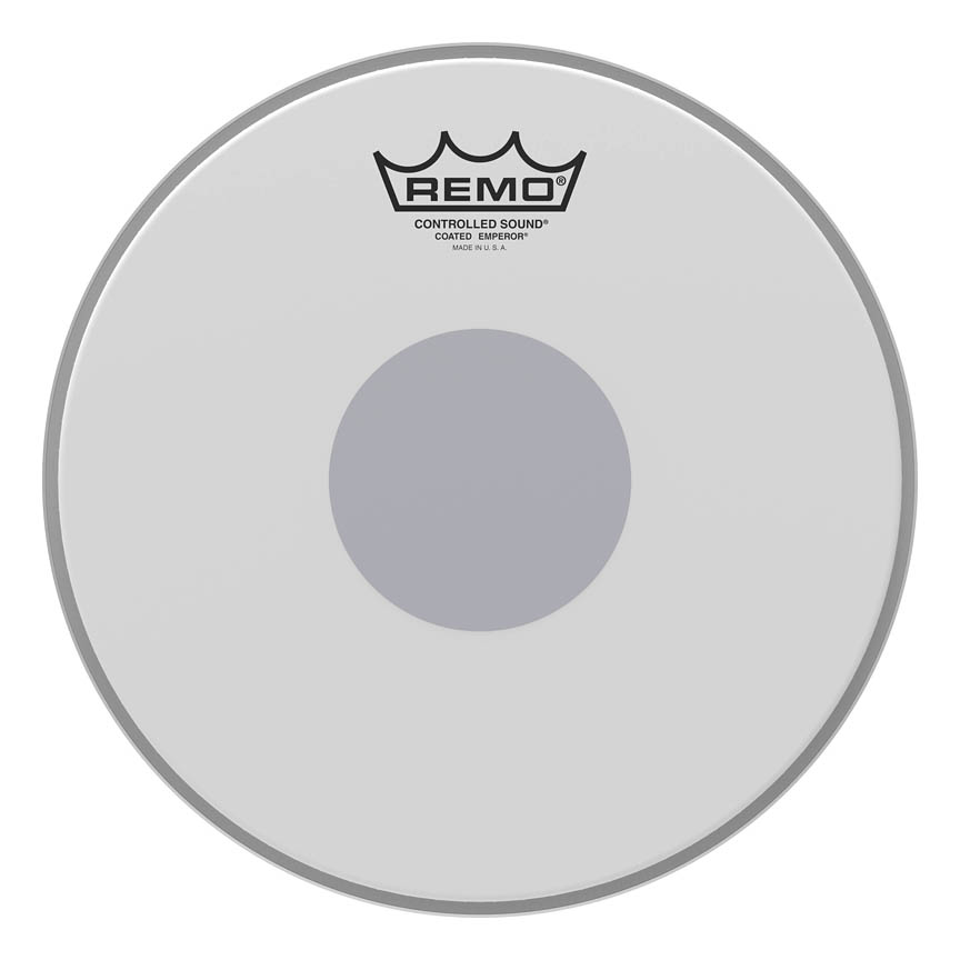 10 in. Dia. Black Dot On Bottom Batter & Controlled Sound, Emperor & Coated Drum Head