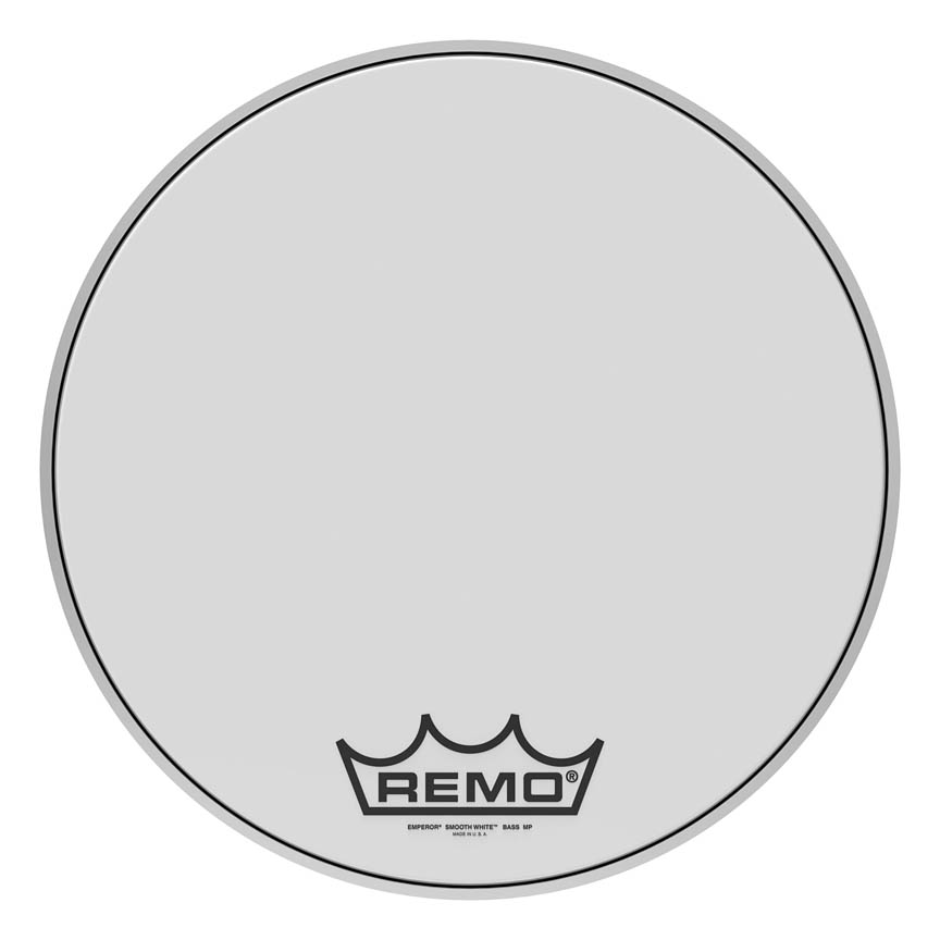 3700090 18 in. Dia. MP Bass & Emperor Drum Head, Smooth White