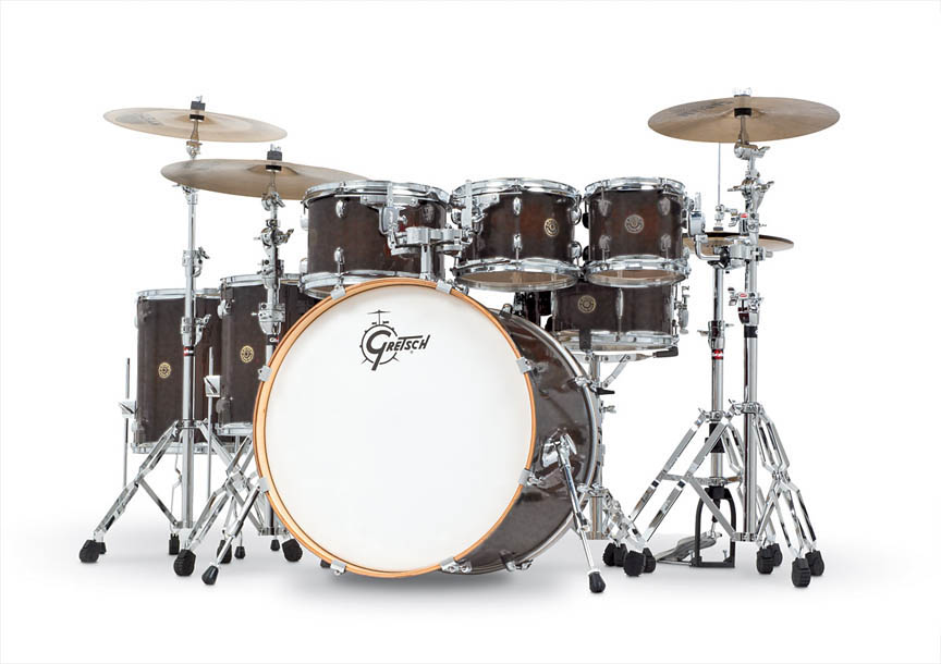 775163 Catalina Maple Shell Pack with Free Additional 8 in. Tom for Drum, Satin Deep Cherry Burs - 6-Piece -  Gretsch Import