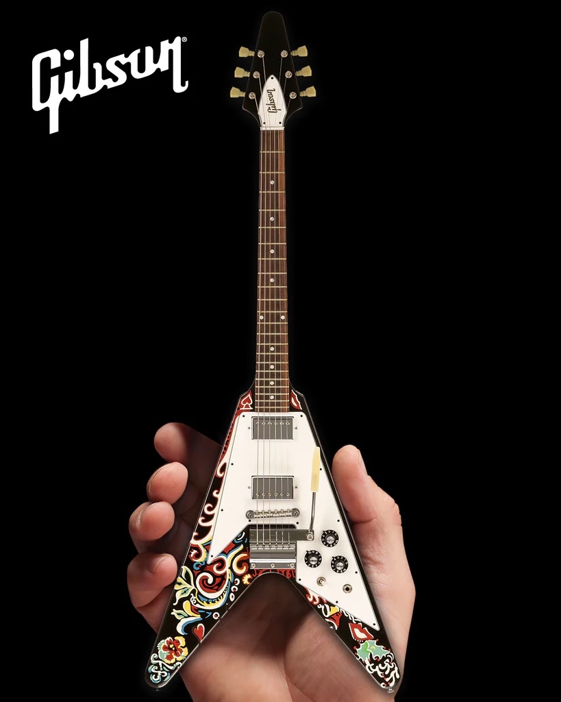 910684 Jimi Hendrix Gibson Psychedelic Mini Replica Guitar -  Axe Heaven