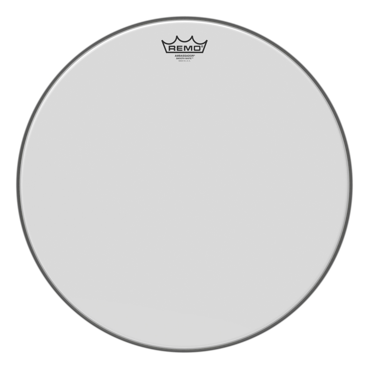 3700034 18 in Dia Snare  Tom Ambassador Smooth White Drum Heads