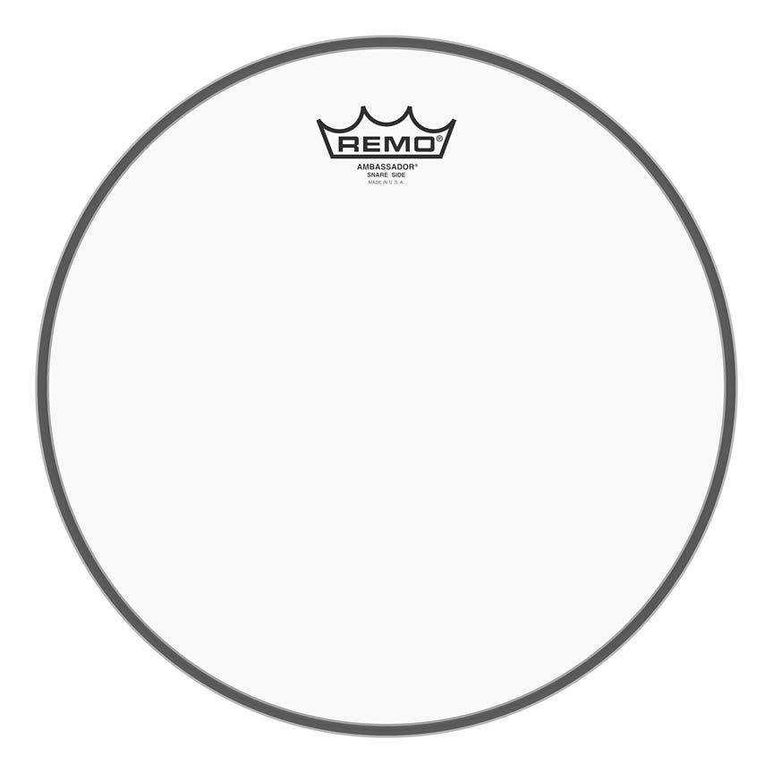 3701595 12 in Dia Ambassador Snare Drum Heads with Low Collar Clear