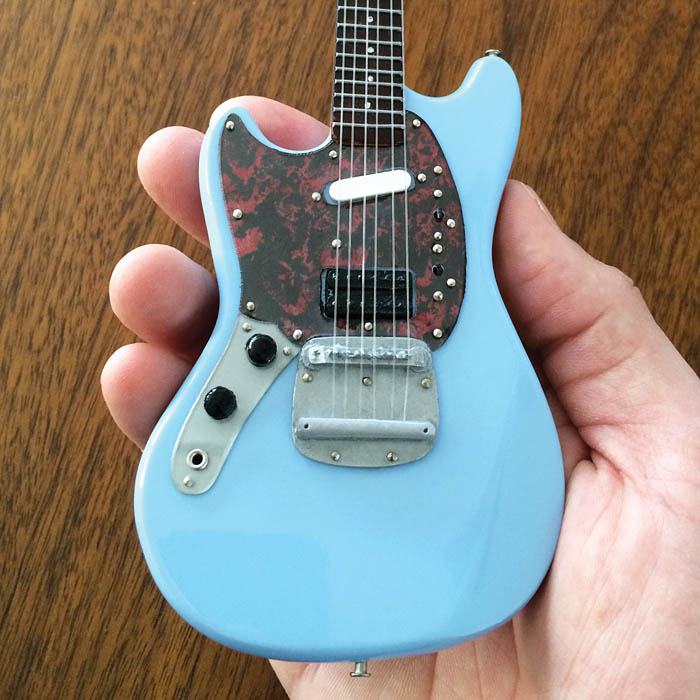 Picture of Axe Heaven 149843 Nirvana Fender Mustang Sonic Blue Mini Guitar