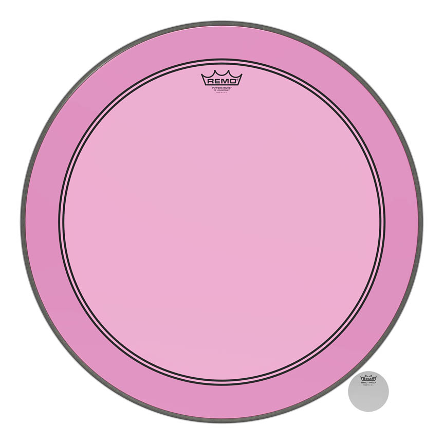 24 in. Powerstroke P3 Colortone Skyndeep Bass Drumhead, Pink