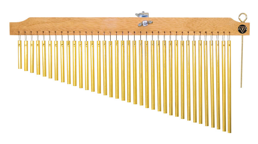 755645 Chimes with Wood Bar, Gold & Natural - 36 Count
