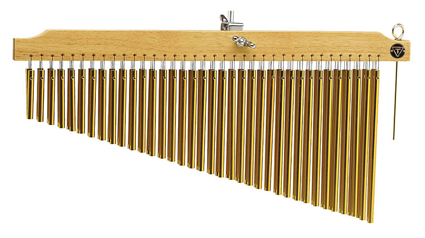 755751 Chimes with Wood Bar, Gold & Natural - 72 Count