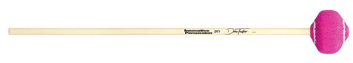 3707156 Drew Tucker Medium Vibraphone Rattan Mallets, Pink Yarn