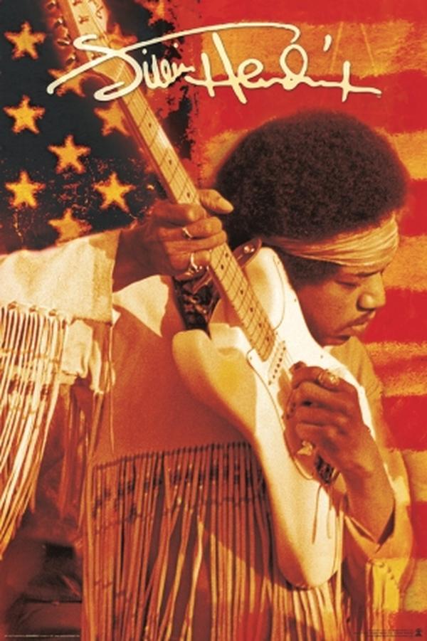 Picture of Poster 362319 24 x 36 in. Jimi Hendrix Flag Poster
