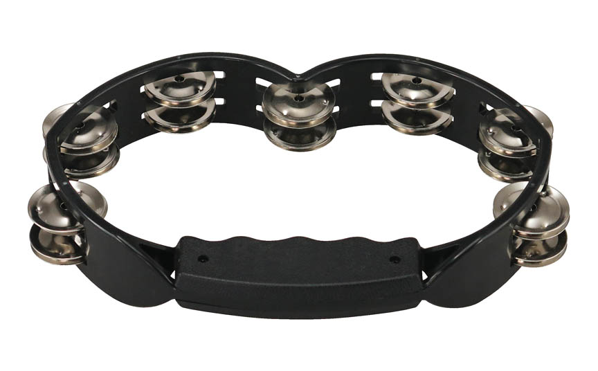 755531 Hand Held Plastic Tambourine, Black