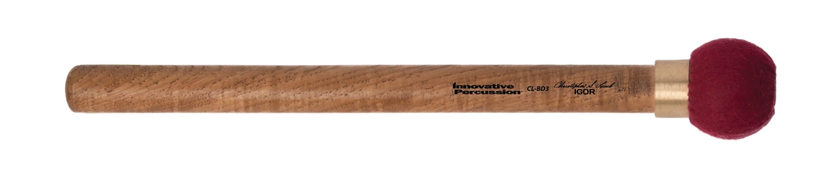 3707111 Igor Bass Drum Beater with Maroon Head - Christopher Lamb Orchestral Series