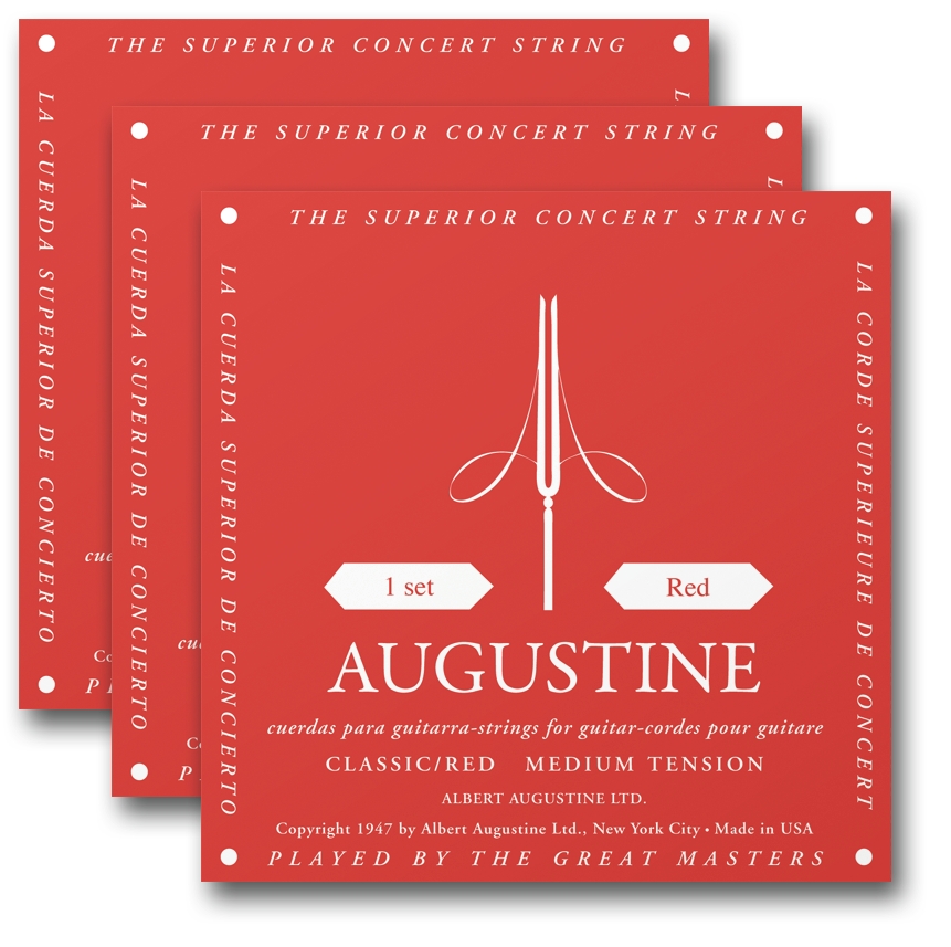 Picture of Augustine Strings 362581 Medium Tension Nylon Guitar Strings&#44; Classic & Red