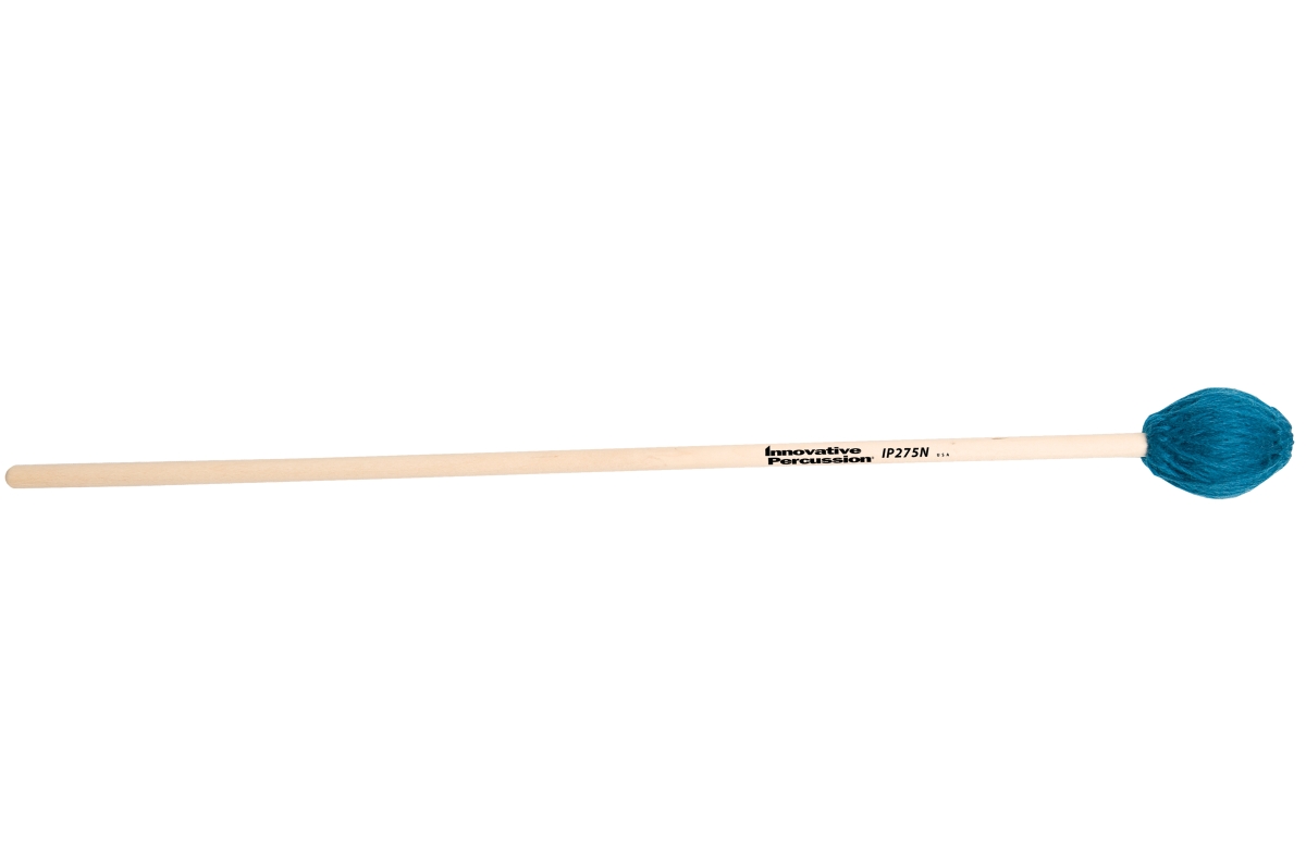 Medium Hard Legato Marimba Mallets, Teal Yarn - Natural Birch