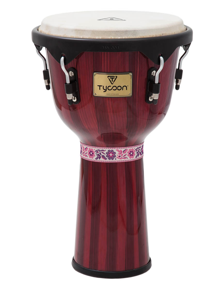 755154 12 in. Artist Series Djembe - Hand-Painted Red