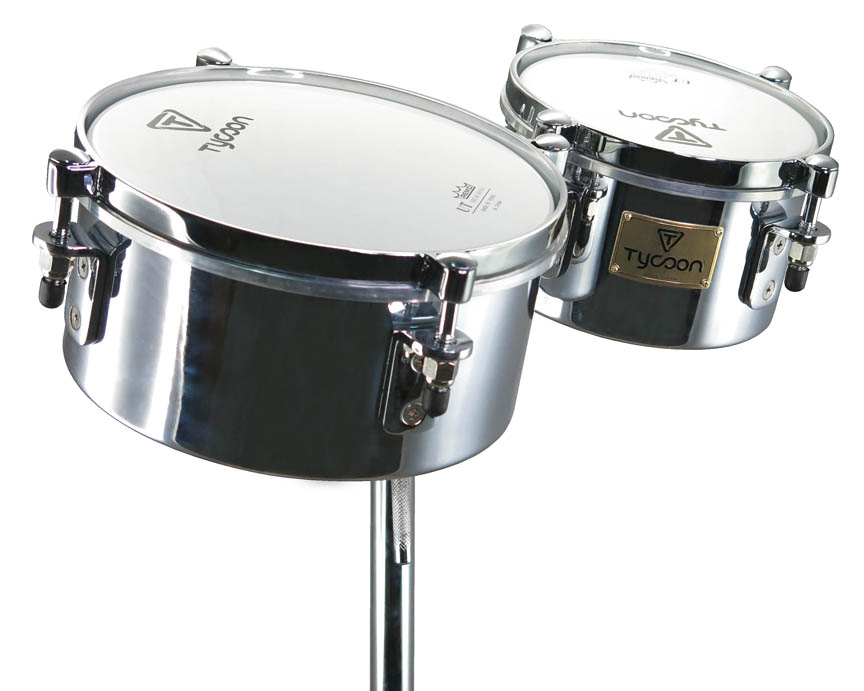 755198 6 in. & 8 in. Shell Mini Timbales - Chrome