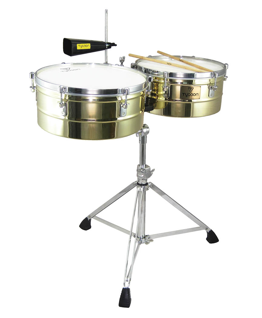 755205 14 in. & 15 in. Shell Timbales - Brass