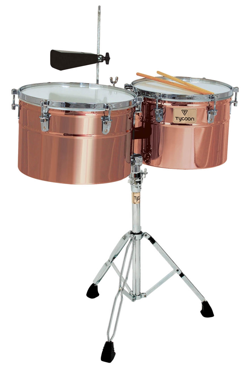 755211 14 in. & 15 in. Extra-Deep Shell Timbales - Antique Copper