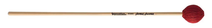 Innovative Percussion 3707295 Medium Soft Vibraphone & Marimba Mallets - Red Cord & Rattan