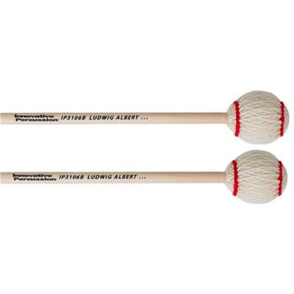 Innovative Percussion 3707322 Medium Hard Marimba Mallets - Off-White Yarn & Birch