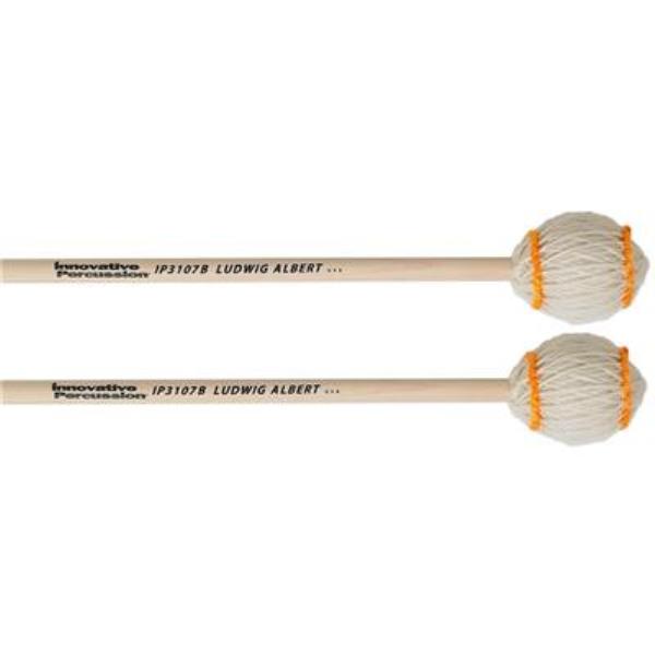 Innovative Percussion 3707324 Hard Marimba Mallets - Off-White Yarn & Birch
