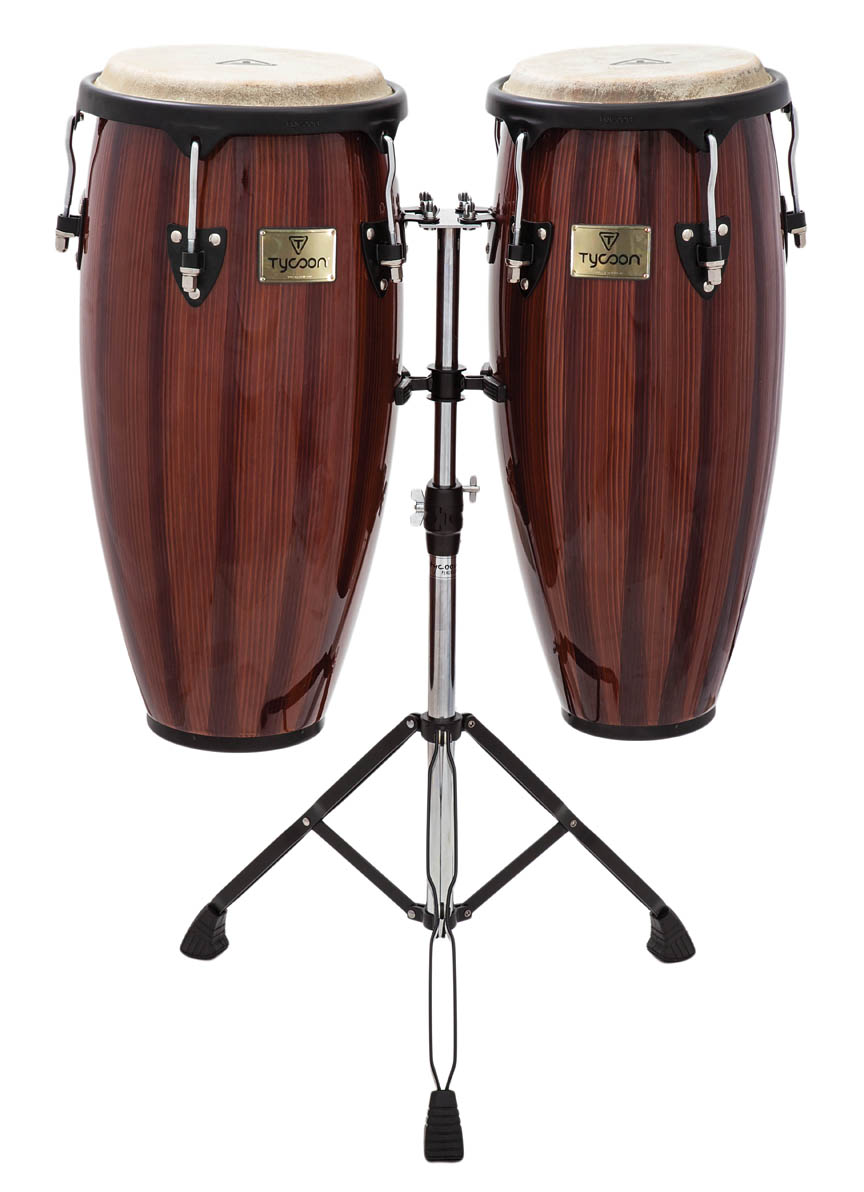 755095 10 & 11 in. Artist Hand-Painted Series Congas, Brown