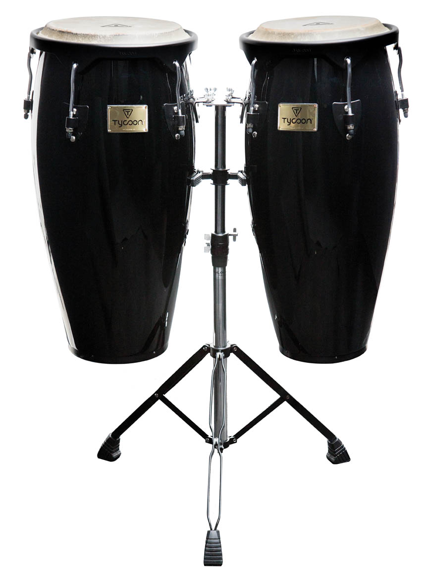 755103 10 & 11 in. Supremo Series Congas with Stand, Black