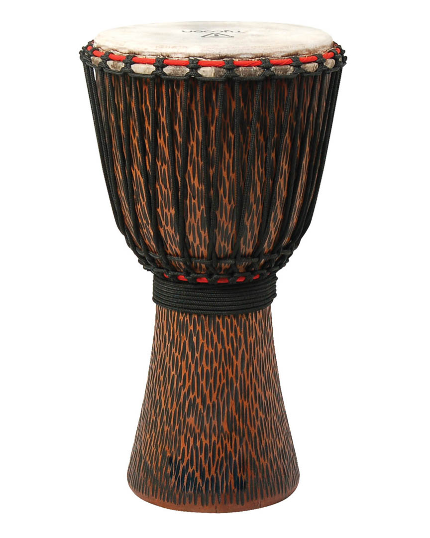 266963 10 in. Supremo Select Chiseled Orange Series Rope-Tuned Djembe