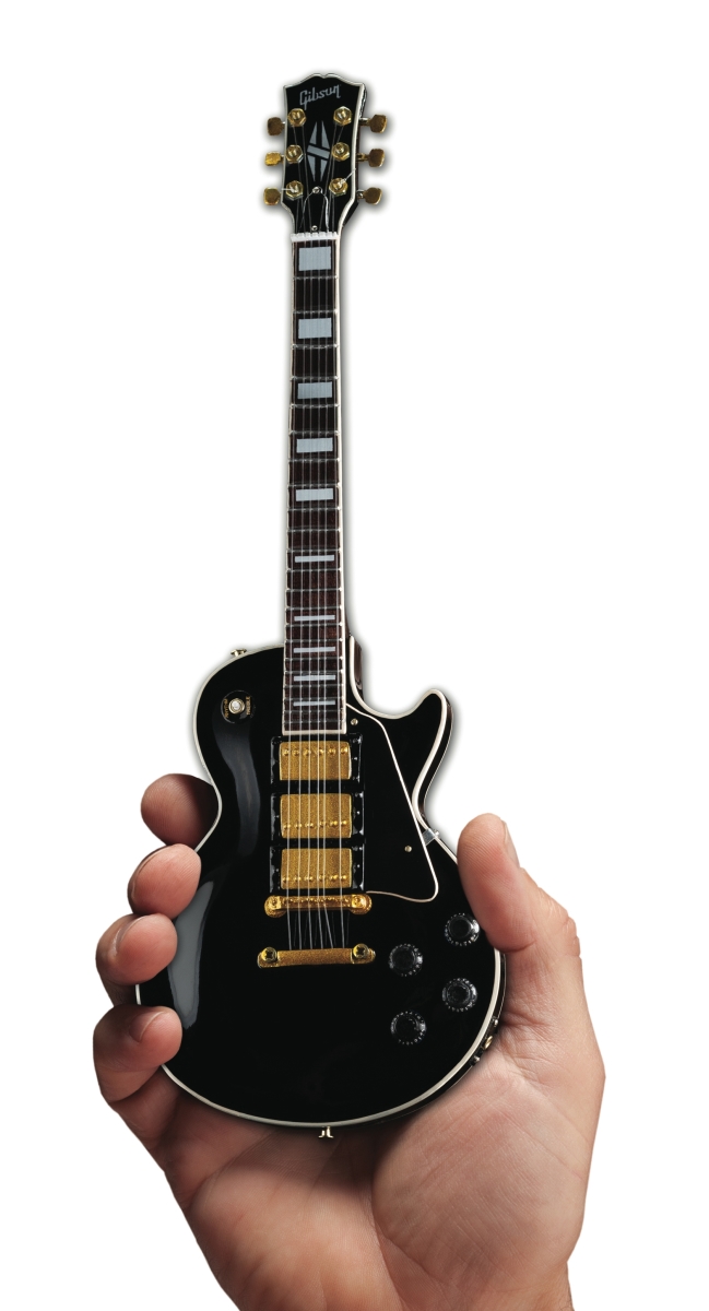 Picture of Axe Heaven Guitars 328085 Gibson Les Paul Custom Ebony Mini Guitar Replica