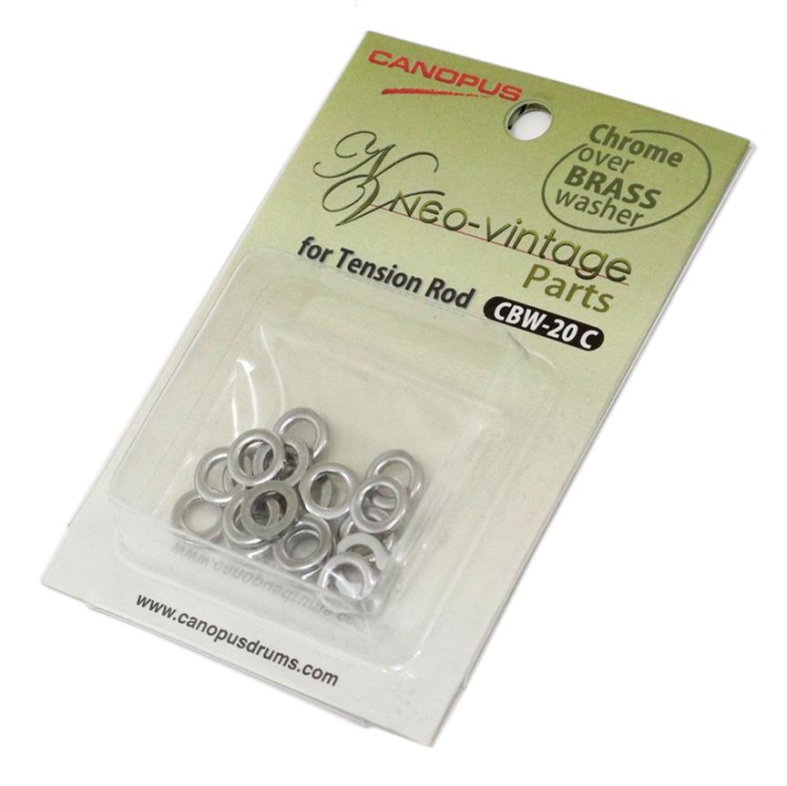 3725007 Chrome Over Brass Tension Rod Washers - 20 Piece -  Canopus Drum Hardware