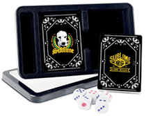 iConic 2M-S09-5004 Lou Dog & Sublime Logo Sublime Double Deck Playing Card Set with Dice in Tin Box