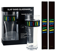 Picture of iConic 2M-N01-3003 Nirvana Multi Color Logo Slap Band Glassware - Pack of 2