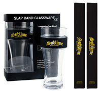 Picture of iConic 2M-S09-3002 Slap Band Glassware - Sublime with Black & Yellow Logo