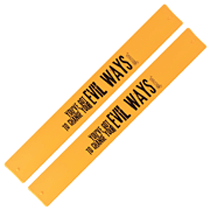 Picture of iConic 2M-S01-1003 Santana Orange Slap Band with Black Evil Ways Graphic, Pack of 2
