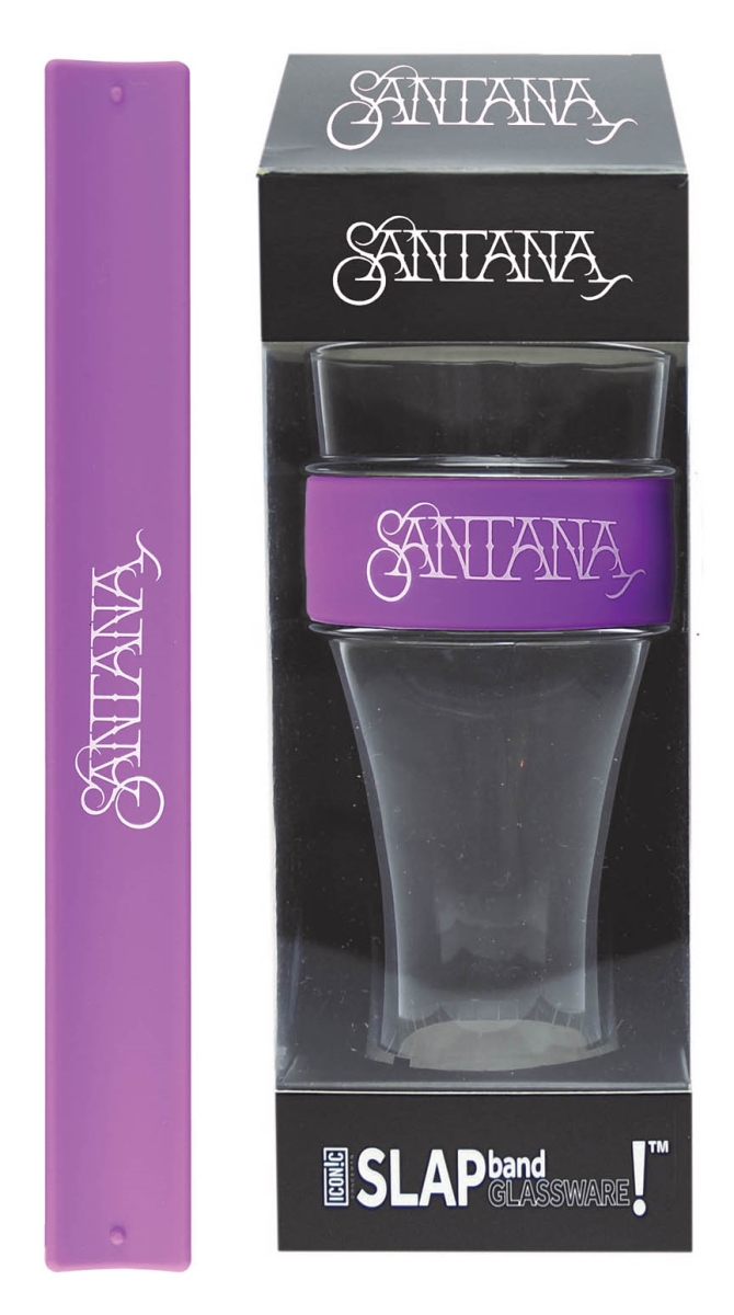 Picture of iConic 2M-S01-3012 Single Pint Slap Band Glassware&#44; Purple Slap Band with White Santanta Logo