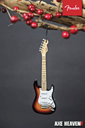 Mini Fender Sunburst Strat Ornament - Multi-Color - 6 in. - Gift Box Included - Handcrafted Wood