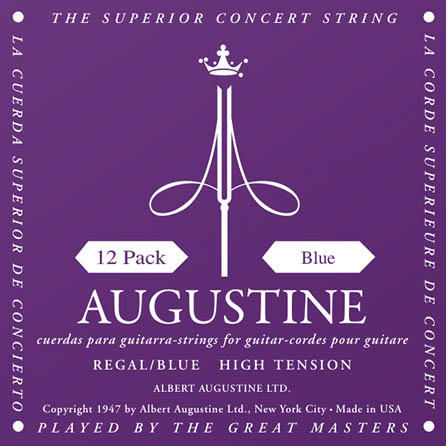 Picture of Augustine HLSETREGBLUEPK Regal Blue High Tension Nylon Guitar Strings - Pack of 12
